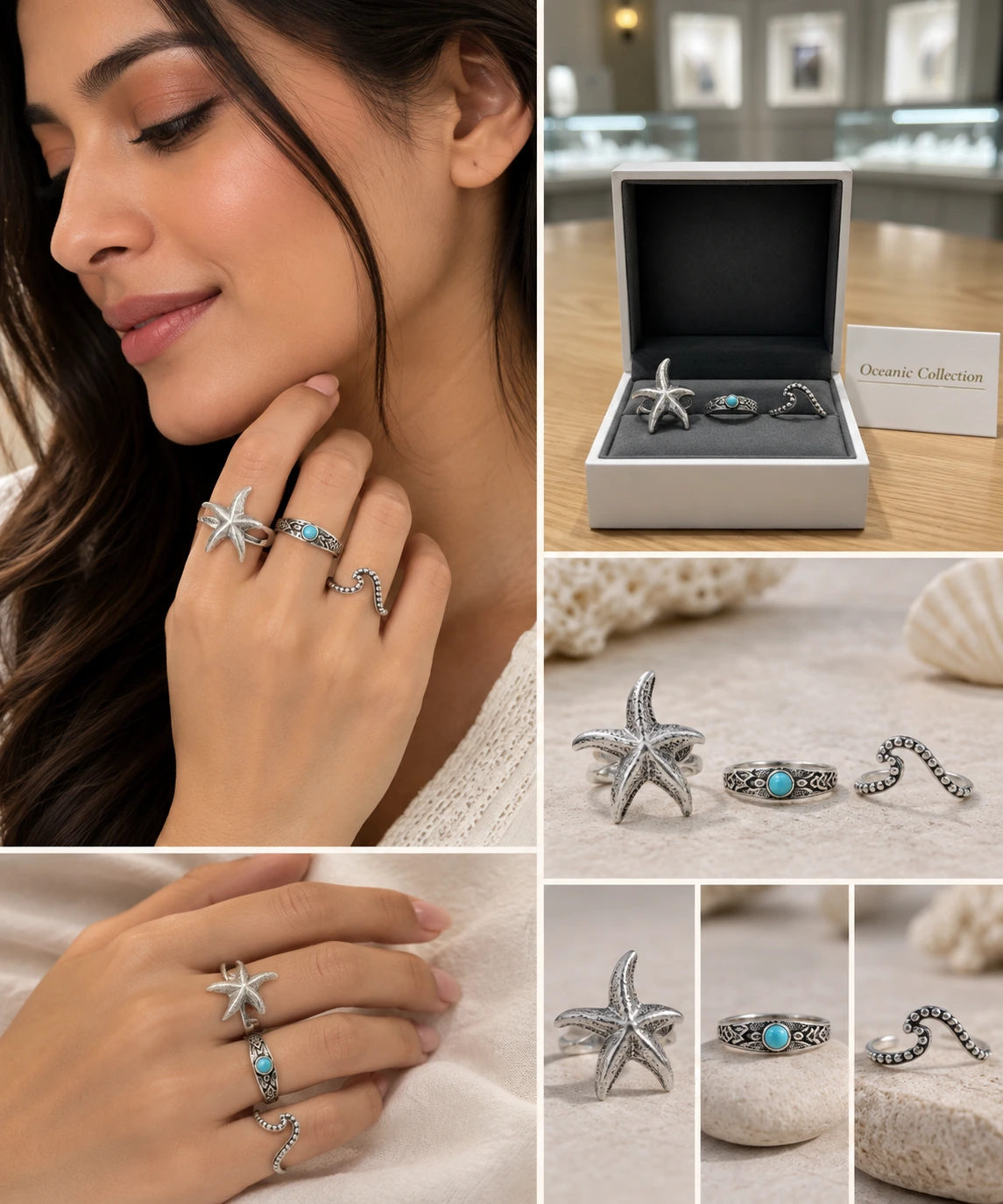 Trinaari Silver Grace Ring Set