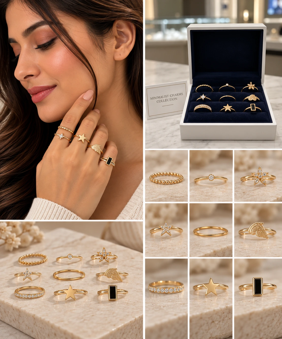Golden Celeste Ring Set