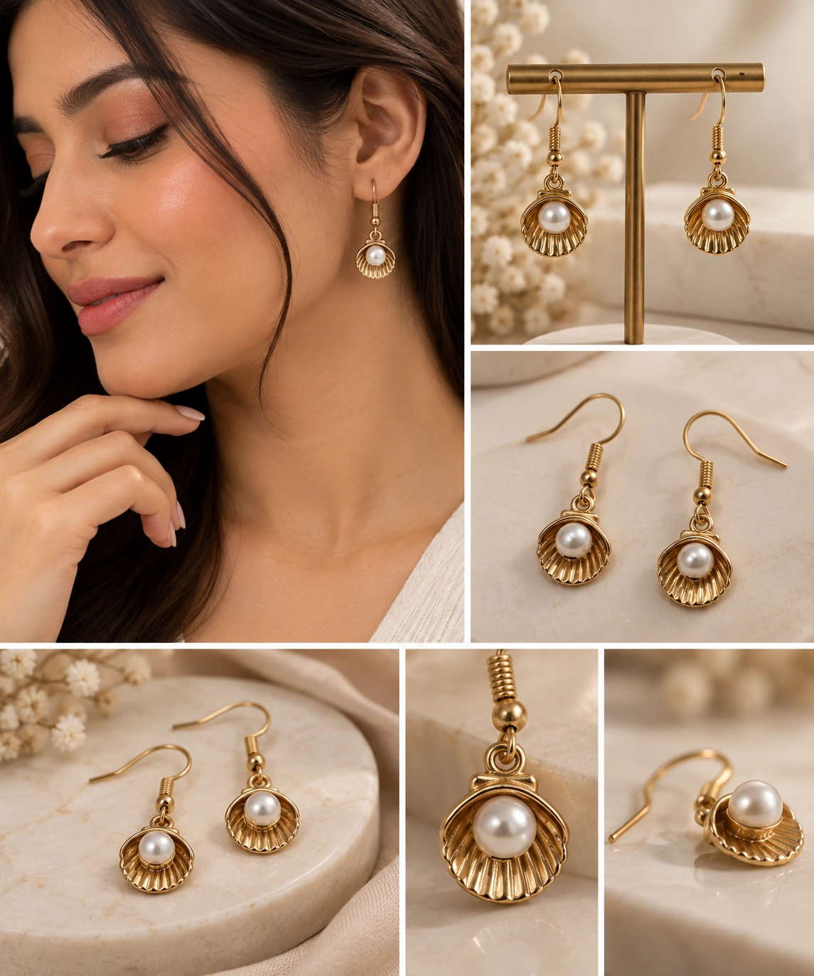 Ocean Pearl Dangle Earrings