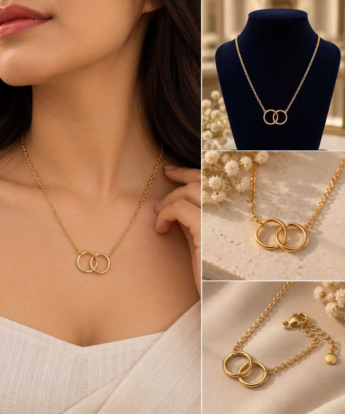 Trinaari Interlinked Circle Necklace
