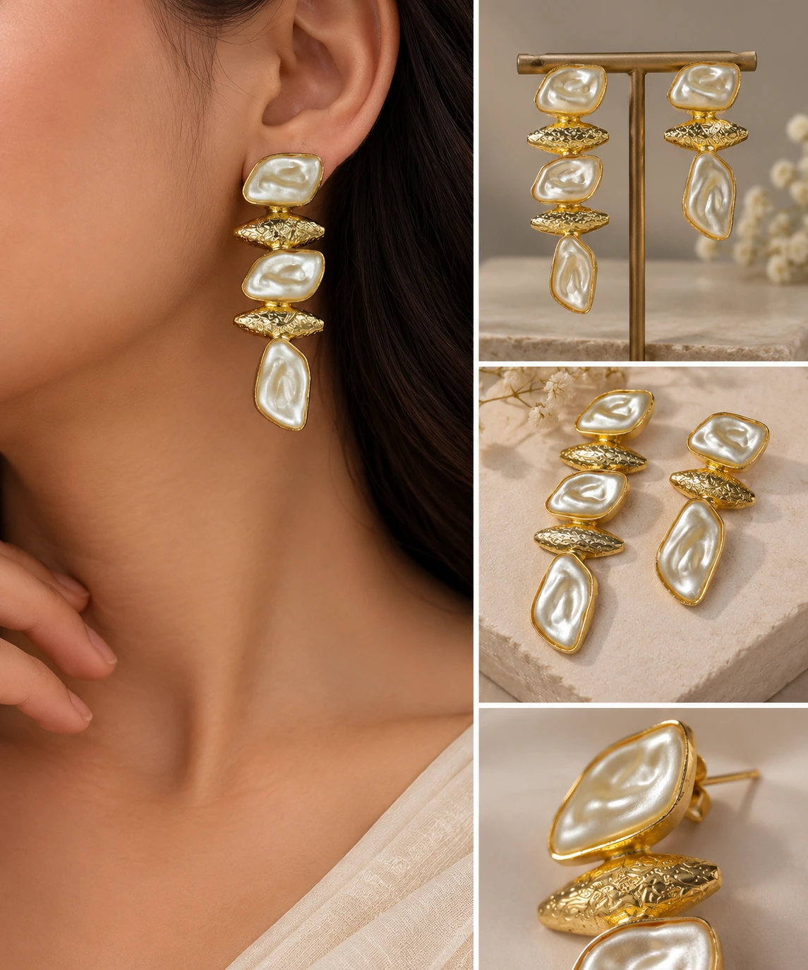 Celestial Pearl Hoops