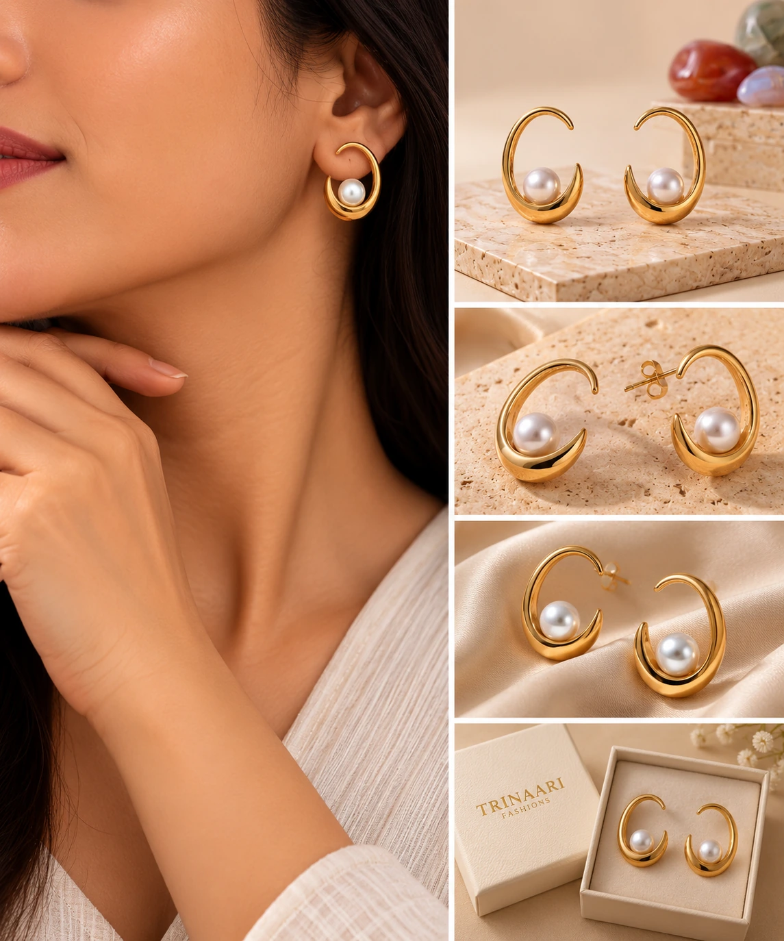 Golden Petal Glamour Earrings