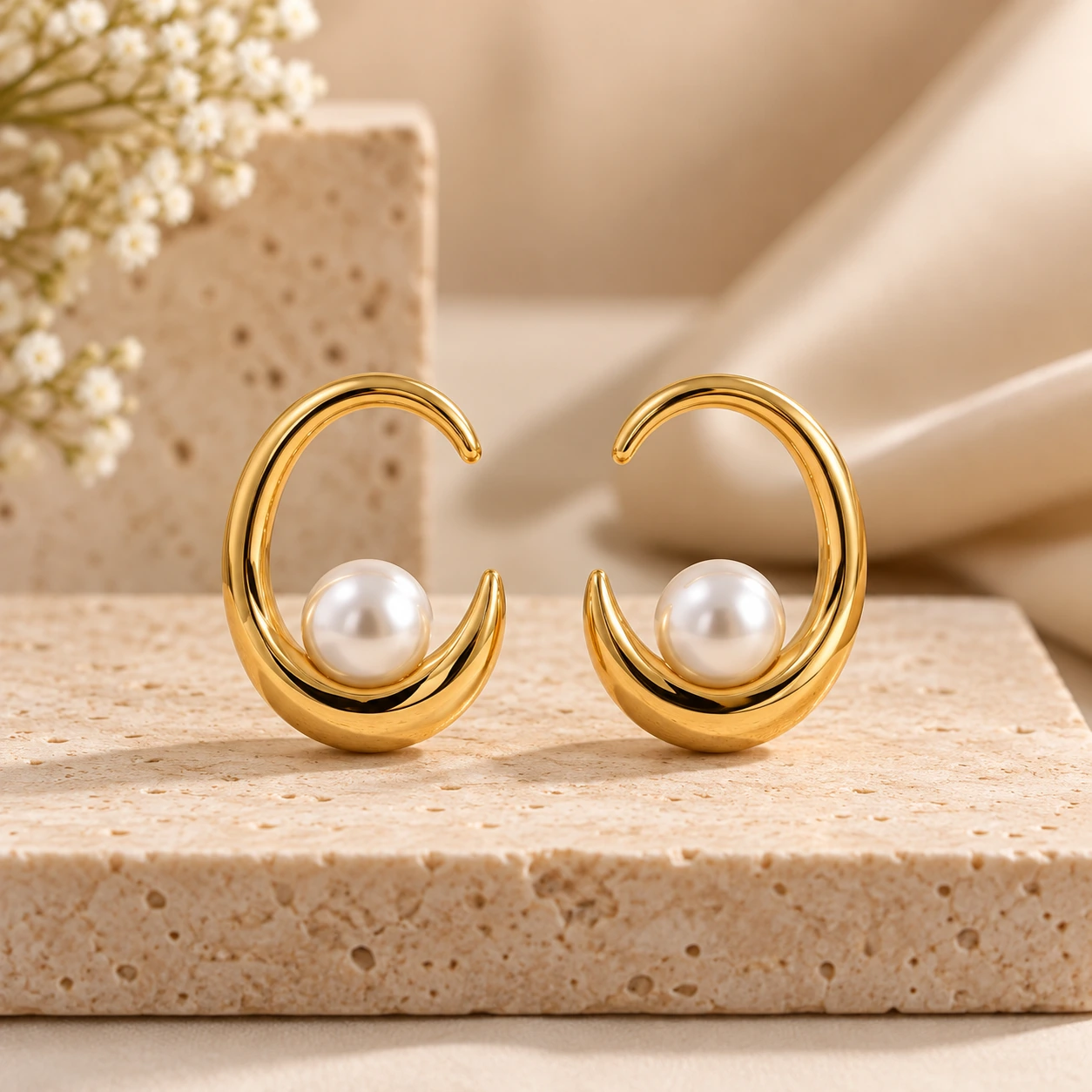 Golden Petal Glamour Earrings