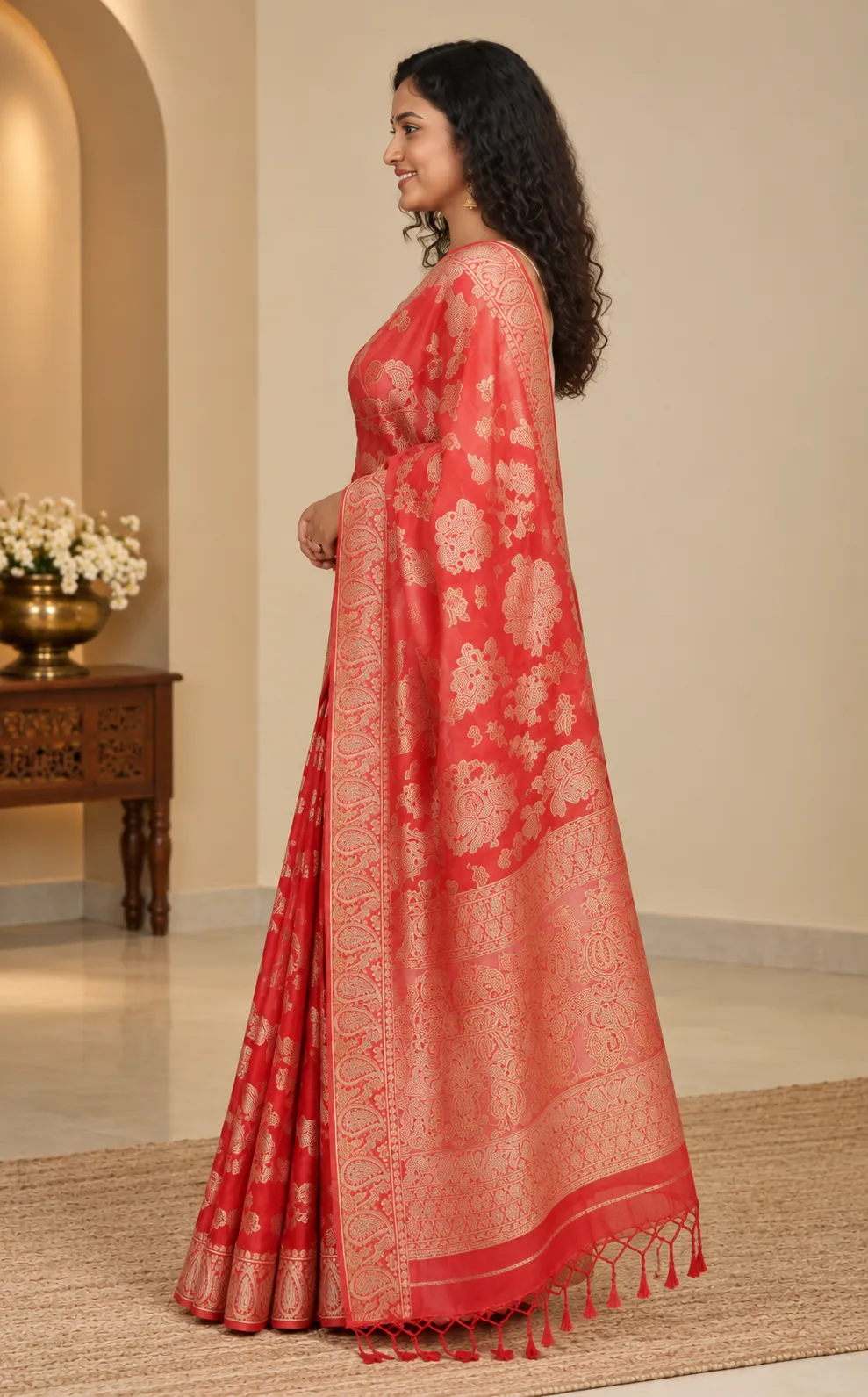 Nirvana Crimson Bridal Banarasi