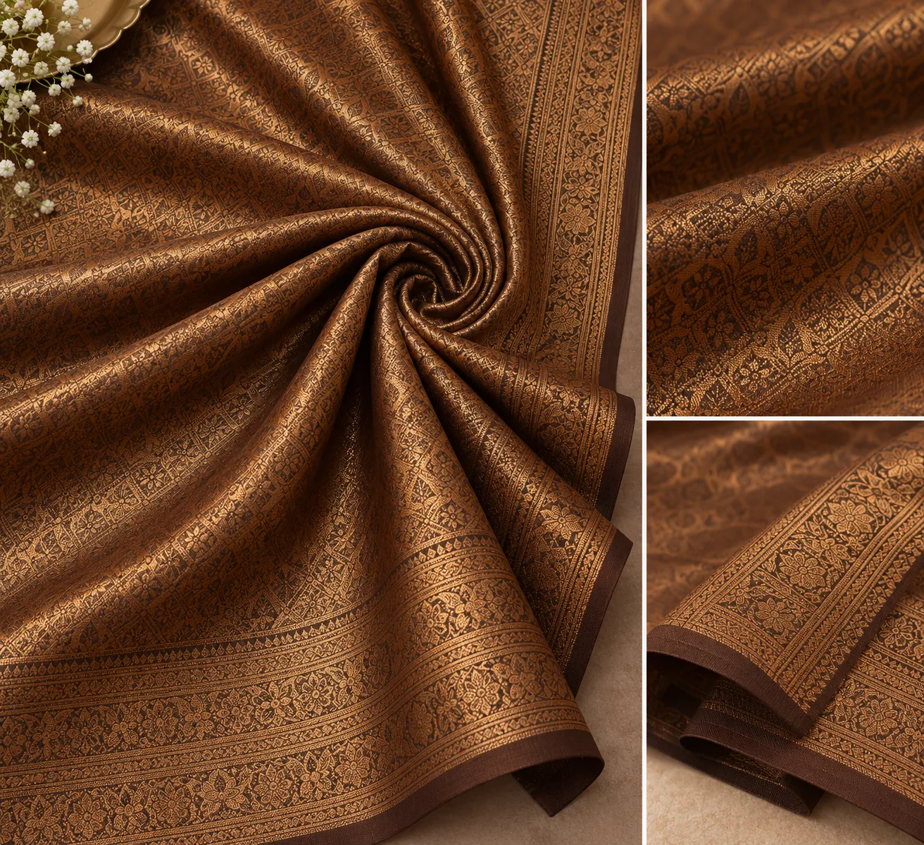 Vaidehi Charcoal Grey Silk Saree