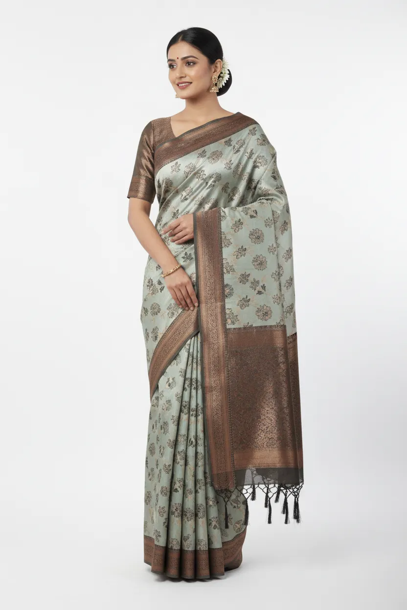 Saanvi Pista Green Banarasi Weave