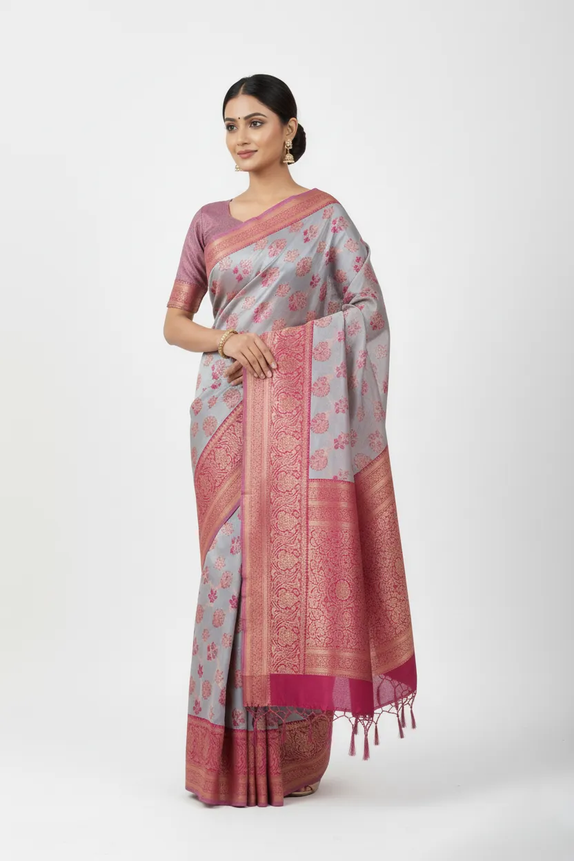 Sumedha Light Grey Banarasi