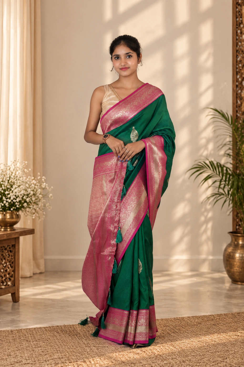 Nilambari Sea-Green Banarasi