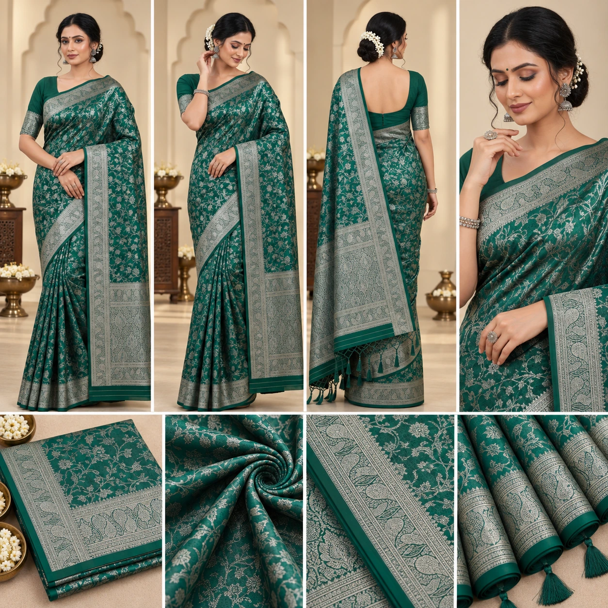 Prerana Emerald Green Banarasi