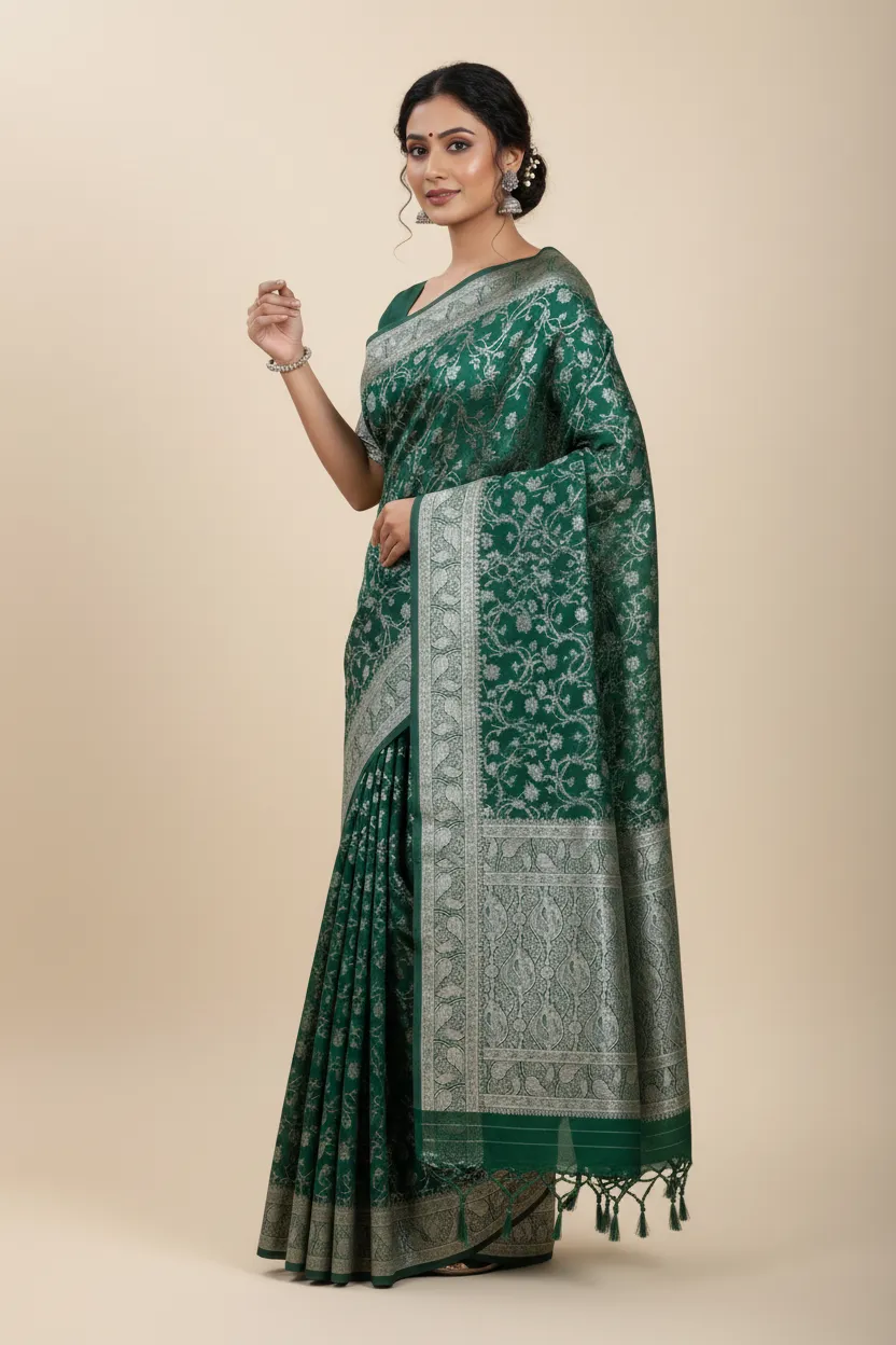 Prerana Emerald Green Banarasi
